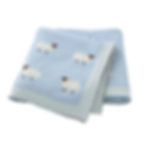 Light Blue Sheep-Shaped Cotton Baby Blanket – Knitted Swaddle & Windproof Cover main image