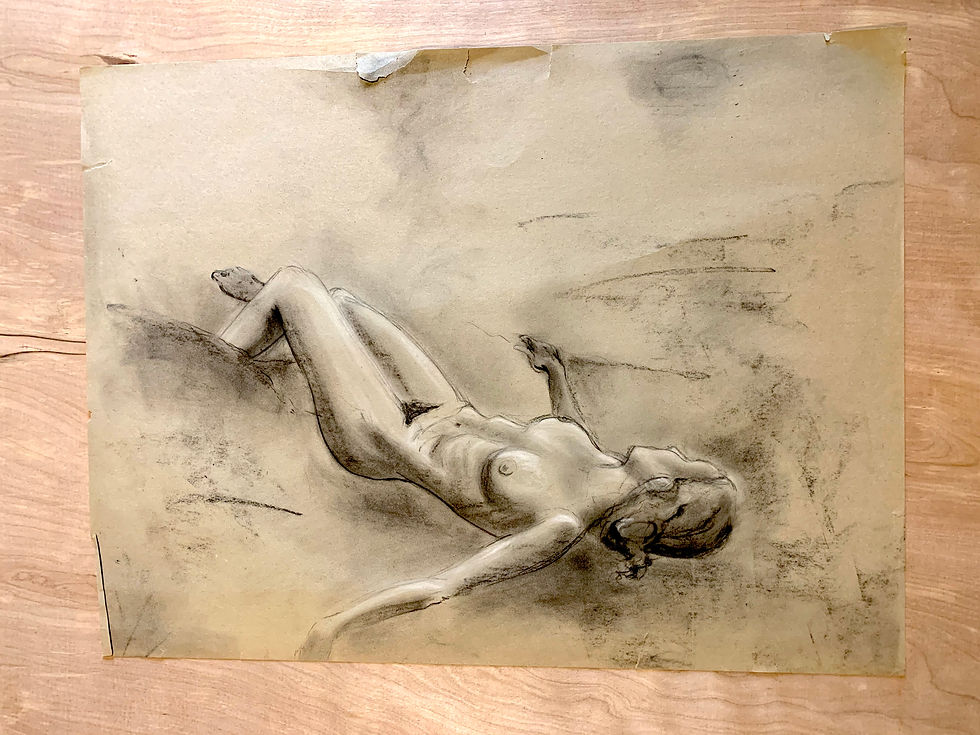 NUDE STUDY No. 56 19" x 24" on No. 36 Academy Charcoal paper