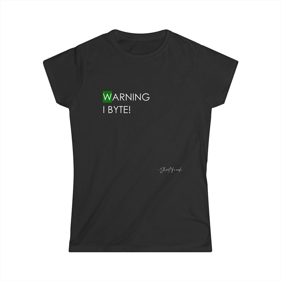 Warning I Byte - Funny Excel - Women's Softstyle Tee
