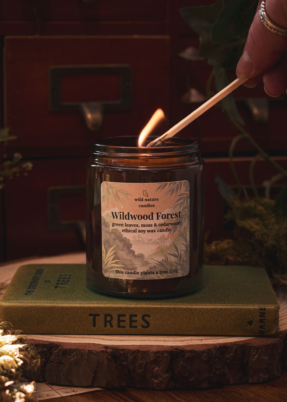 Wildwood Forest fresh green vegan soy wax candle - Wild Nature Candles