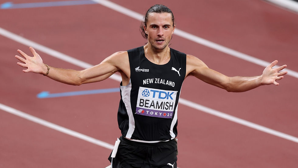 George (Geordie) Beamish in Tokyo winning gold in the 3000m steeplechase PHOTO: WORLD ATHLETICS
