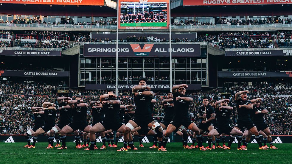 The All Blacks perform the haka ahead of their win over the Springboks PHOTO: ALL BLACKS