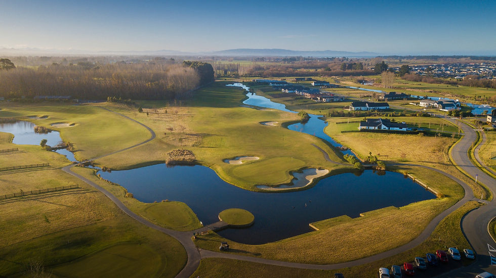An aerial view of the Pegasus Golf Club north of Christchurch PHOTO: GOLF NZ