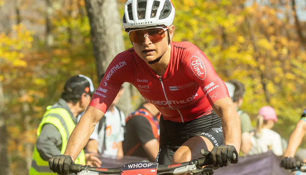 Samara Maxwell in action at the penultimate round of the UCI MTB World Series at Lake Placid PHOTO: CRAIG COX