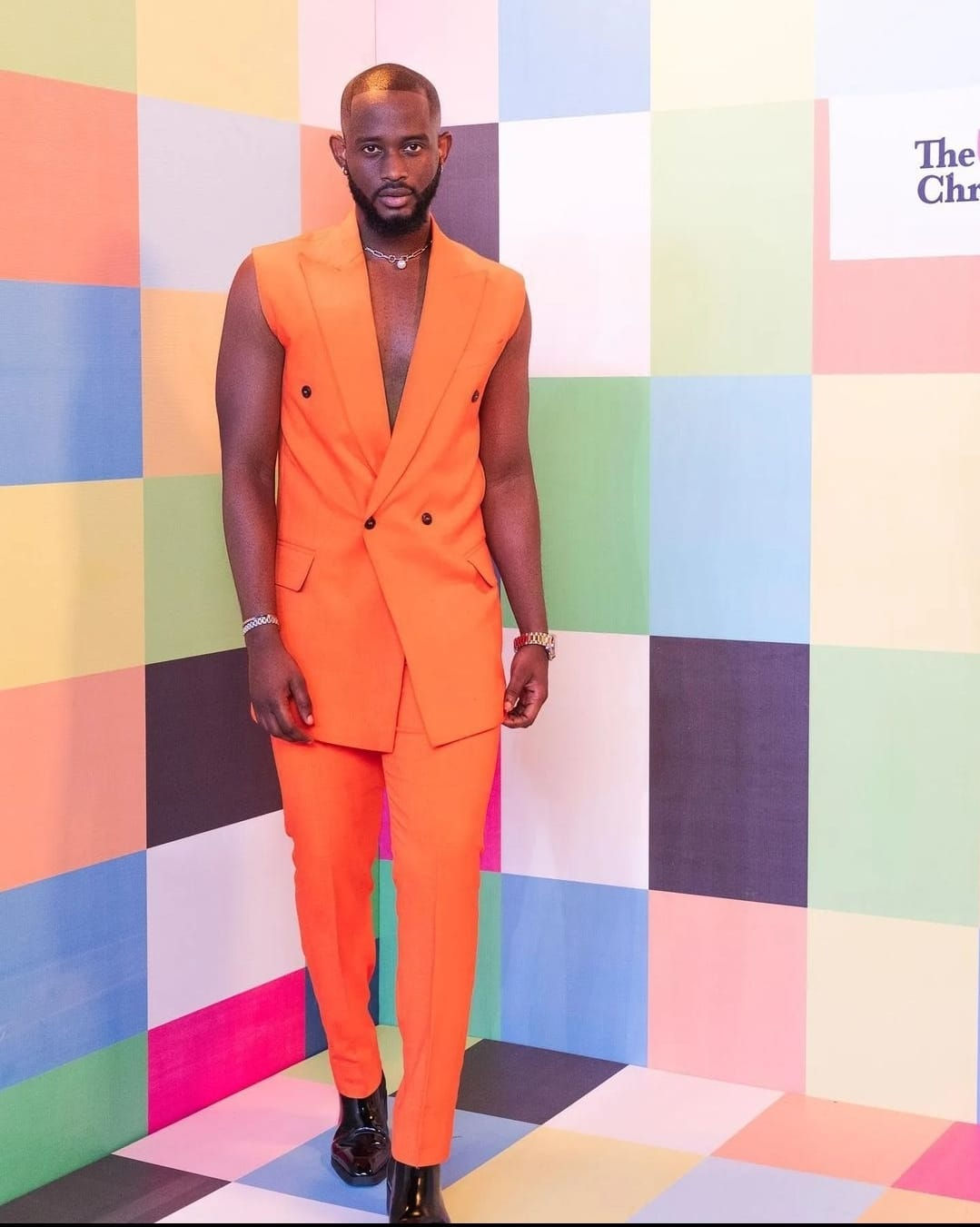 Orange Sleeveless Suit