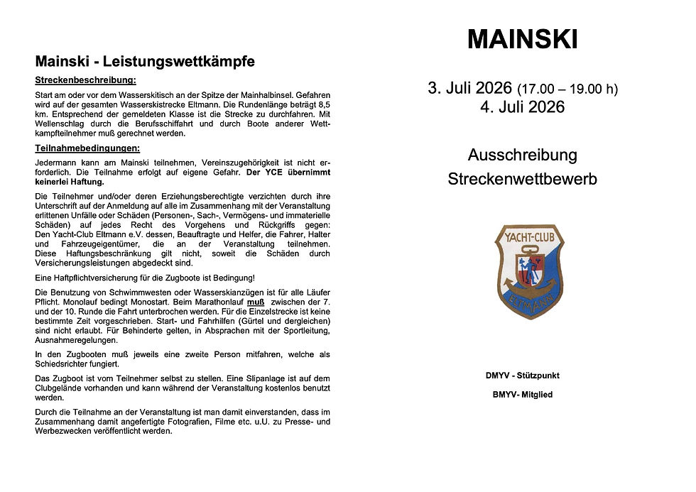 Ausschreibung Mainski 2026