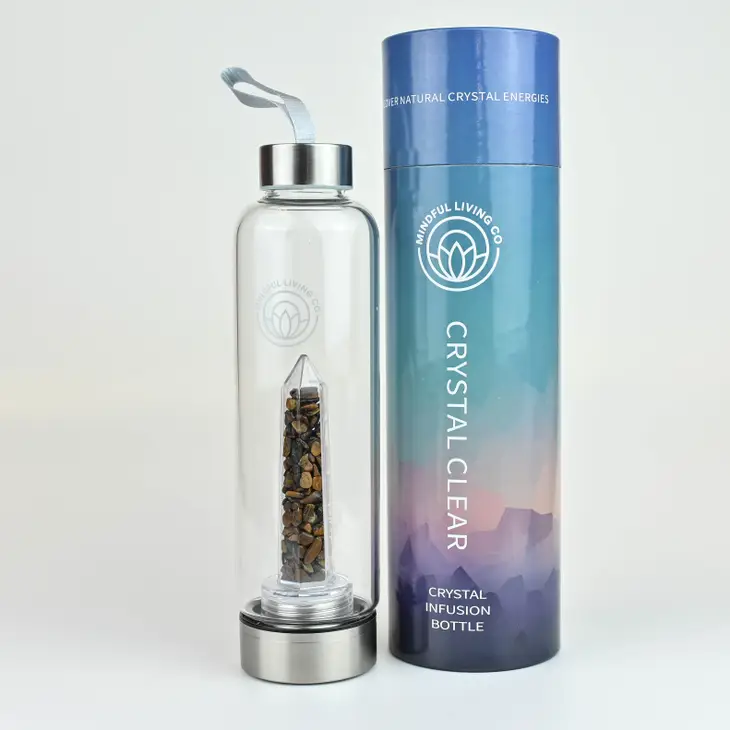 Crystal Clear Water Bottle - Tiger Eye