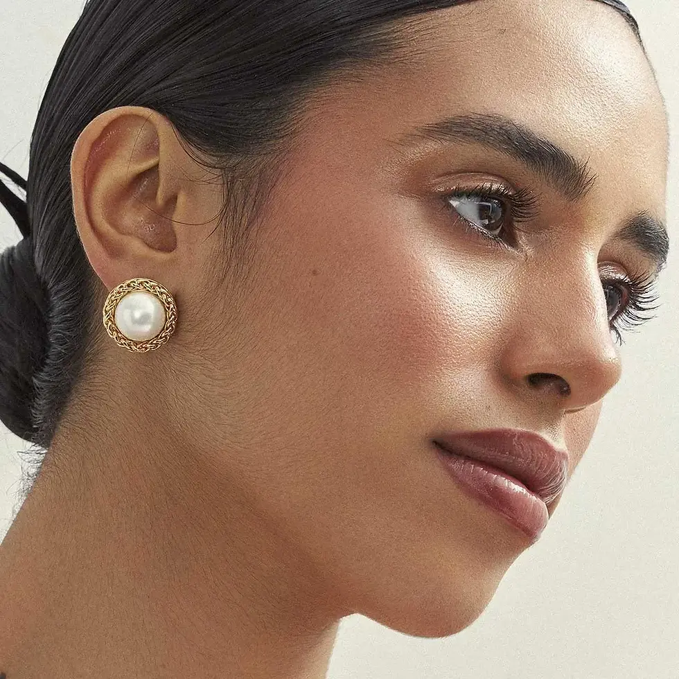 Brinco Pérola Trançado