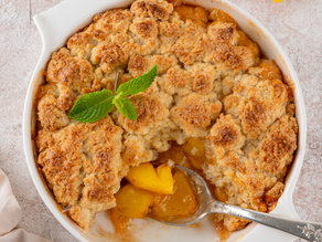 Easy Vegan Peach Cobbler (Under $5 Budget Dessert)