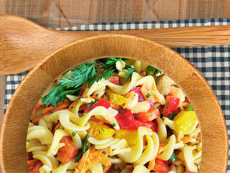 Mango Curry Coconut Pasta Salad (Vegan & Gluten-Free)