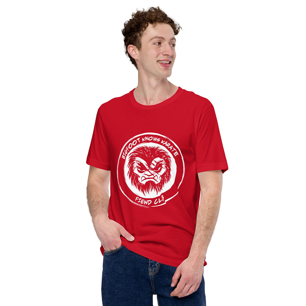 Thumbnail: Unisex Bigfoot Knows Karate: Fiend Club Tee