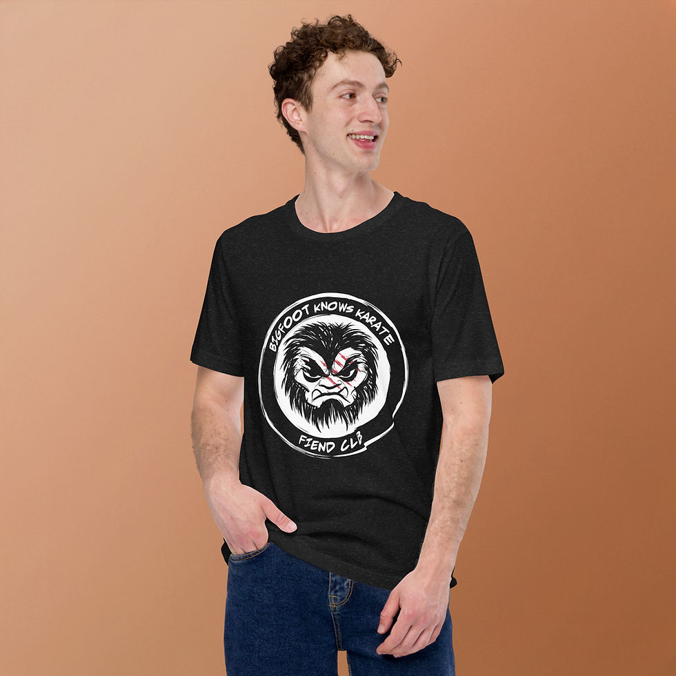 Thumbnail: Unisex Bigfoot Knows Karate: Fiend Club Tee