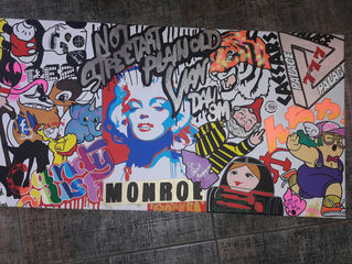Monopoly sur plaque PLEXIGLAS et MARILYN VANDALIM'ART