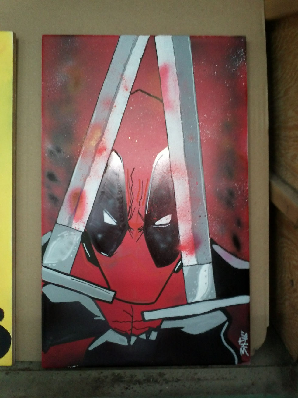 Deadpool realise sur CARRELAGE