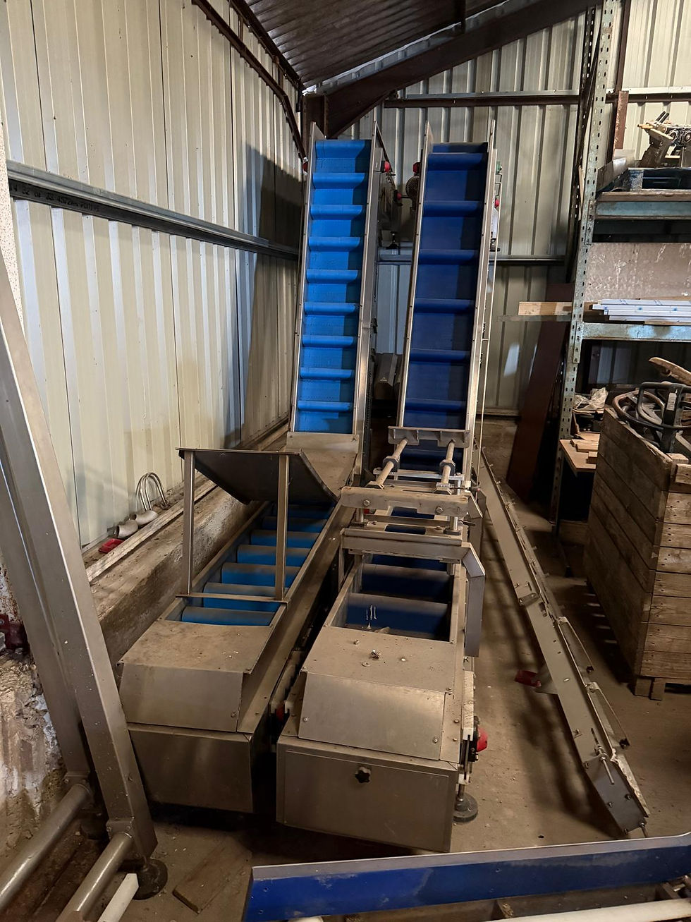 Thumbnail: Swan-neck Elevator Conveyor with flighted belt