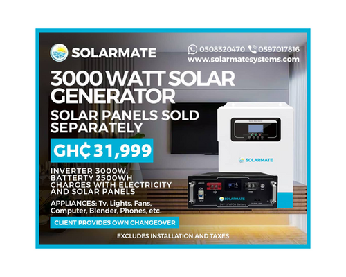 3,000 Watt Solar Generator | Solar Mate Ghana