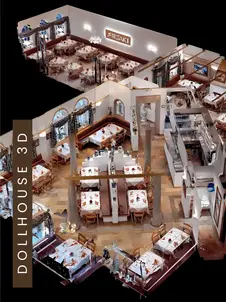 Dollhouse in 3D Puppenhausansicht Vogelperspektive