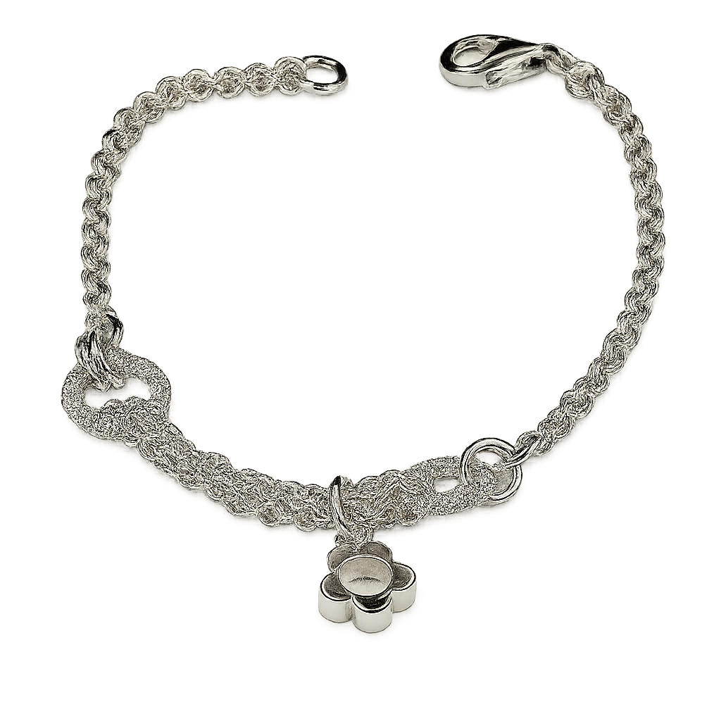 Bracelet en argent sterling 925 poli et mat