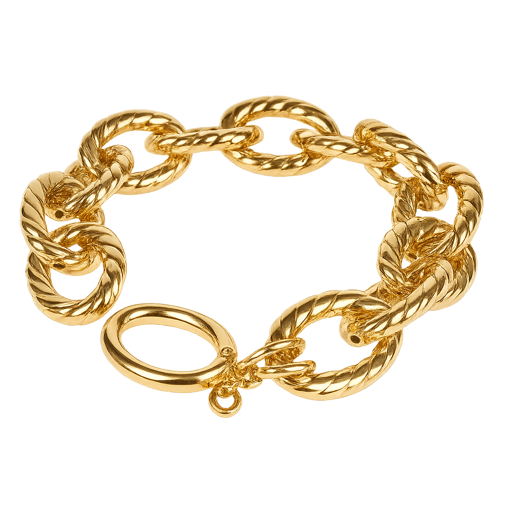 Bracelet en argent sterling 925 plaqué or jaune 18 carats