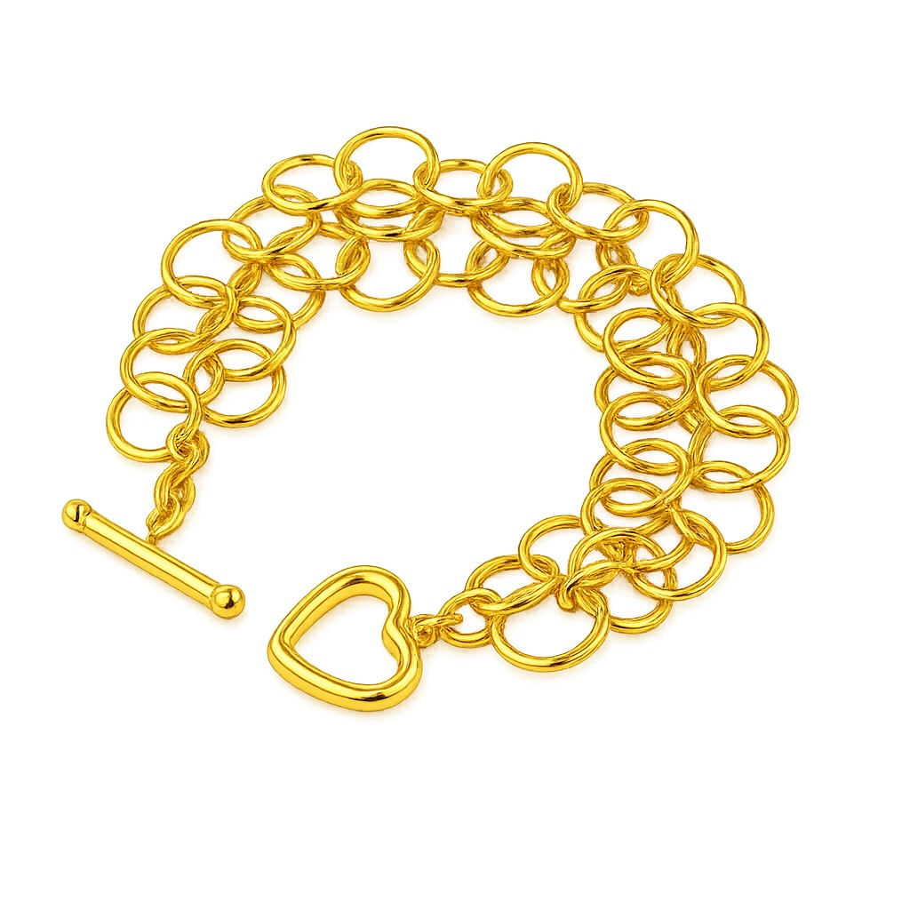 Bracelet en argent 925, plaqué or jaune 18 carats