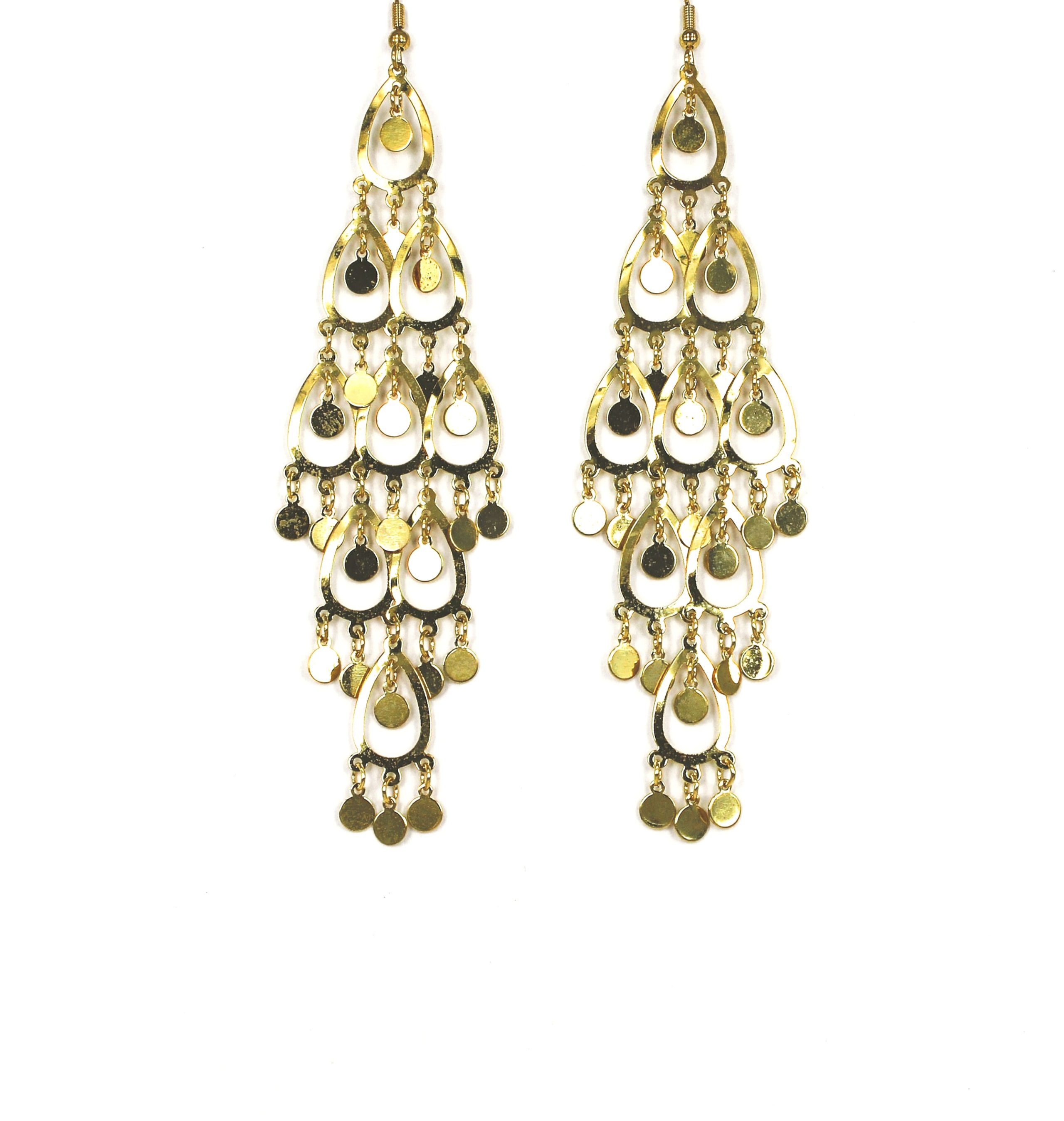 Boucles d'oreilles électroformées ultralégères avec plaquage or jaune 18 carats