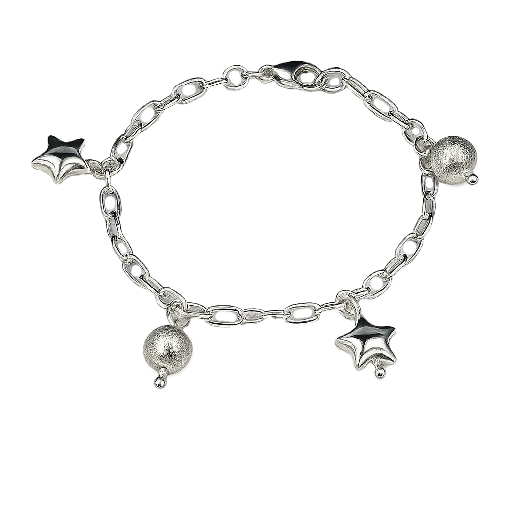 Bracelet en argent 925 avec placage rhodié en or blanc 18 carats

