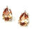 Miniature : Boucles d'oreilles en argent 925 avec topaze cognac, rhodiées (ou plaquées rhodium) en or blanc 18 carats