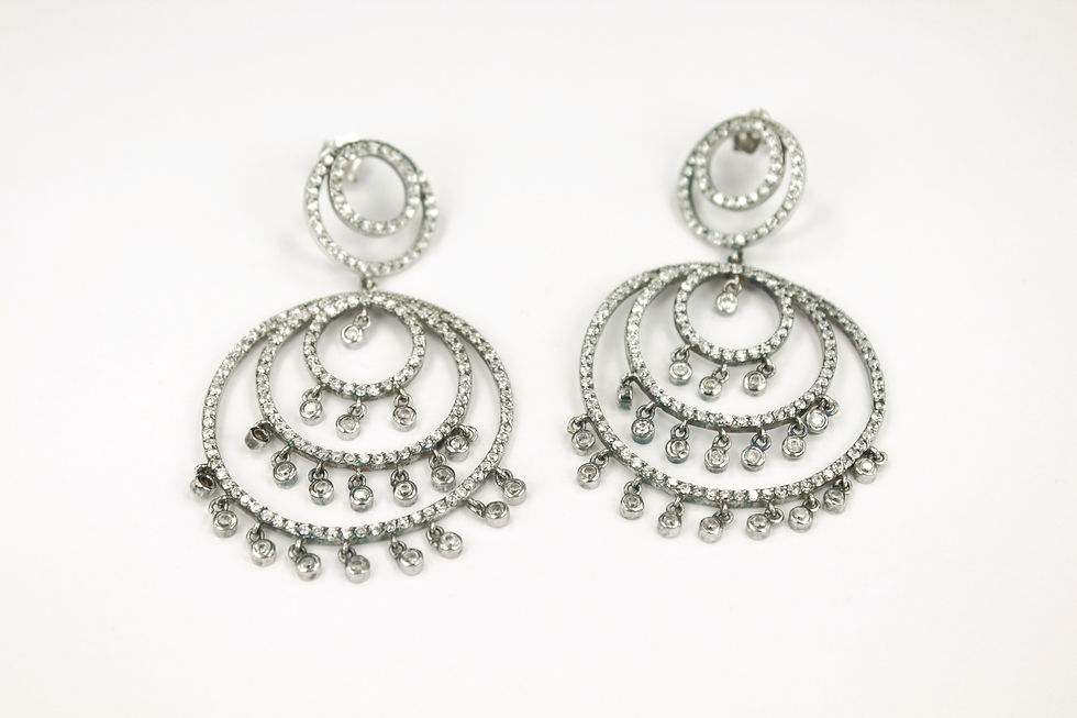 Pendientes de plata 925 con zircón con baño de rodio envejecido en oro blanco 18