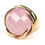 الصورة المصغرة: خاتم من الفضة الإسترليني عيار 925 مرصع بحجر الكوارتز الوردي المصقول ومطلي بالذهب الأصفر عيار 18 قيراطًا