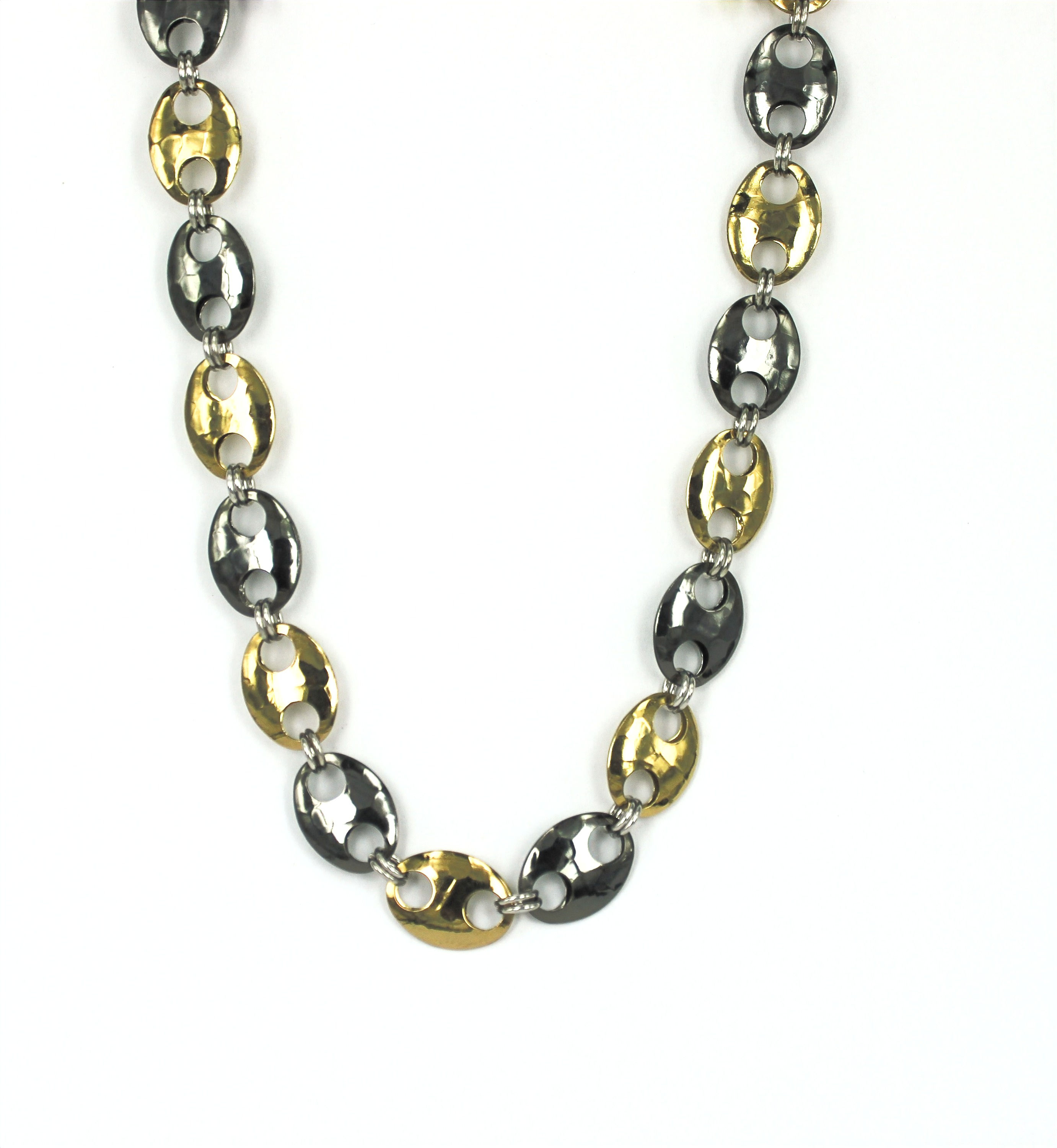 Gargantilla de plata 925 bicolor con baño de oro amarillo en 18 ktes