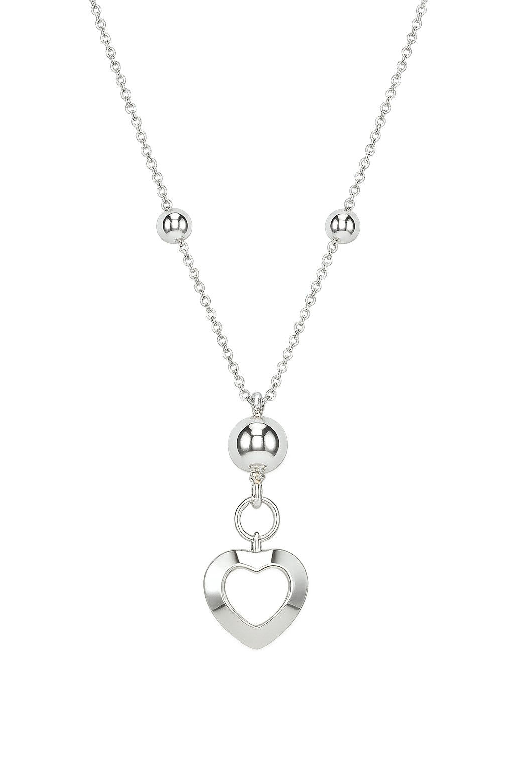 Cadena de plata de ley 925 con colgante corazon