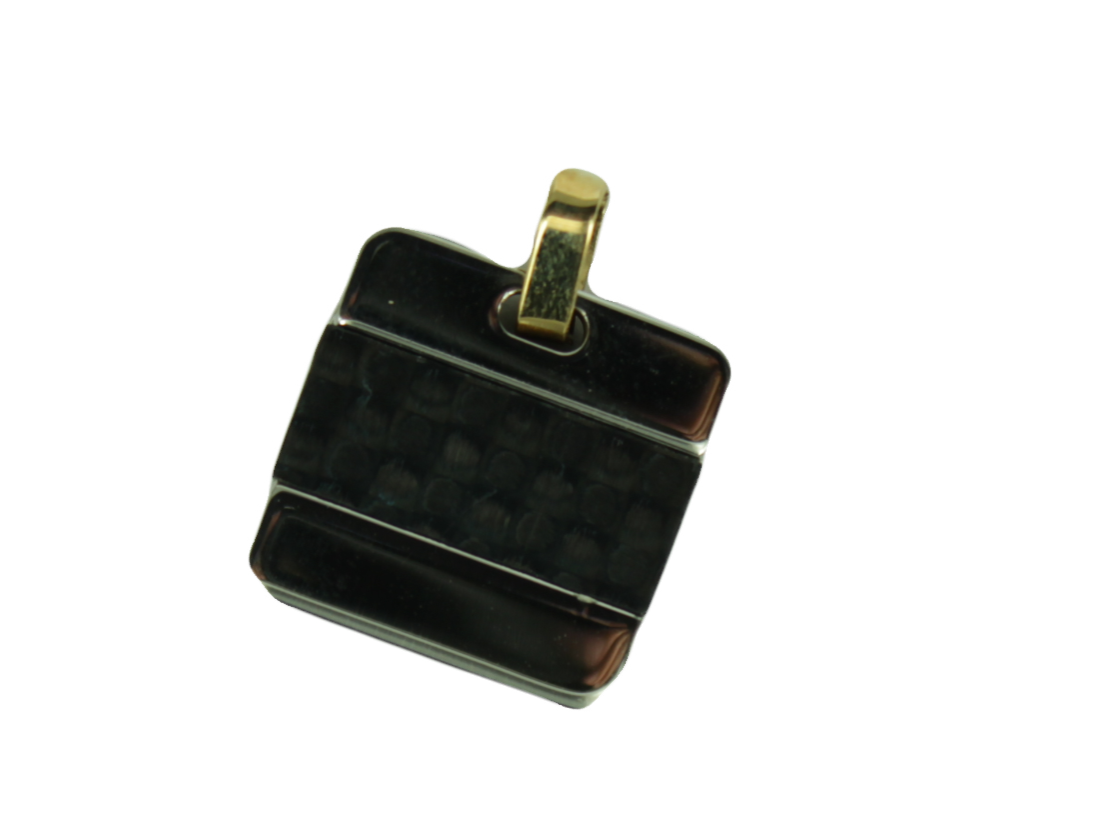 قلادة من الفولاذ والذهب عيار 18 قيراطًا