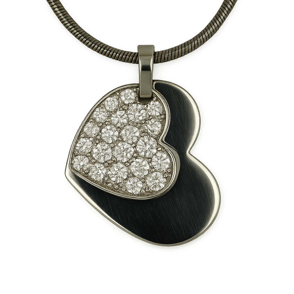 Pendentif en argent sterling 925 avec zircon et plaquage rhodium en or blanc 18 carats