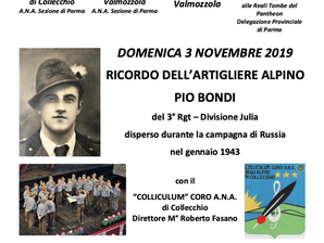 Si ricorda l'Artigliere Alpino Pio Bondi