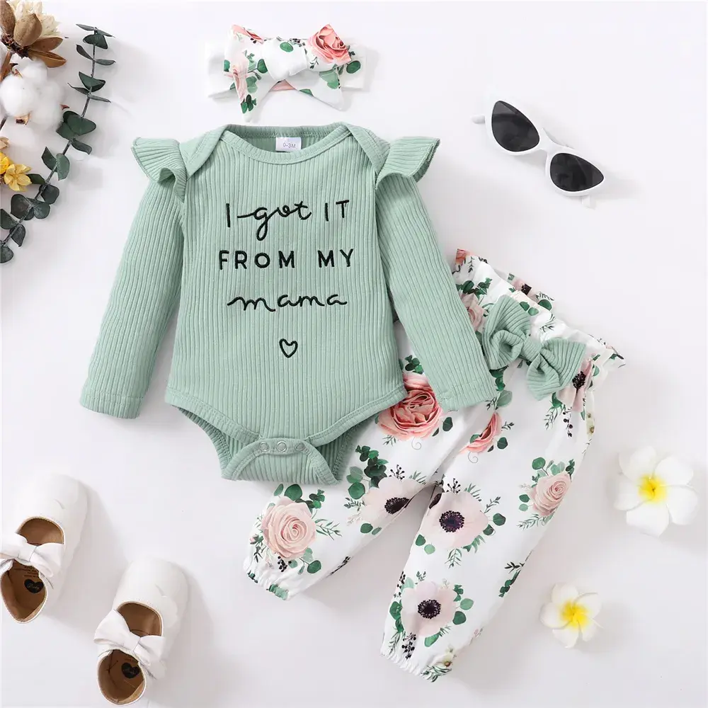 Floral Baby Girl Clothes Set 0-18 Months Newborn Baby