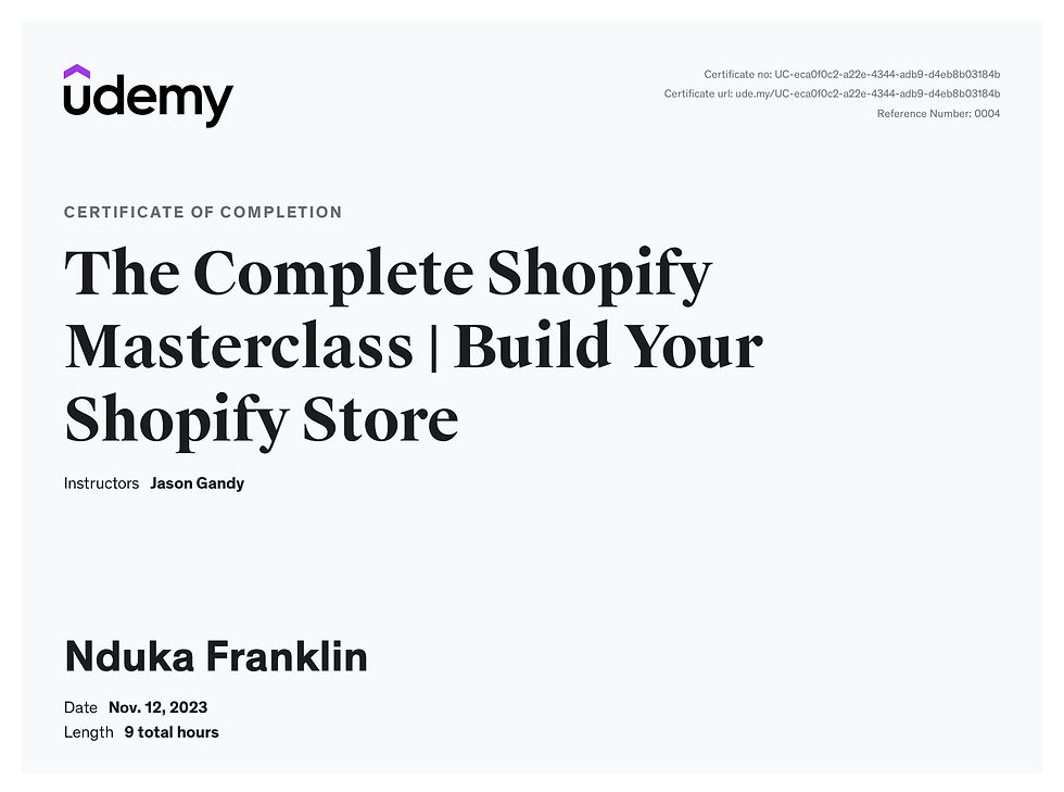 Shopify Store Setup