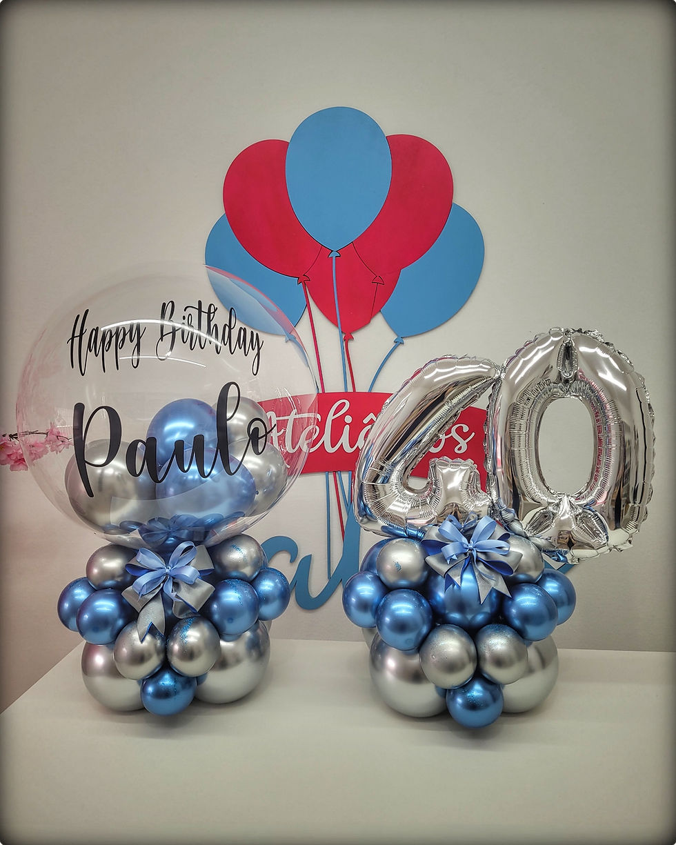 Miniatura: Combo com Balão Personalizado e Balão com o numero que representa a idadel - todas em cores diversas