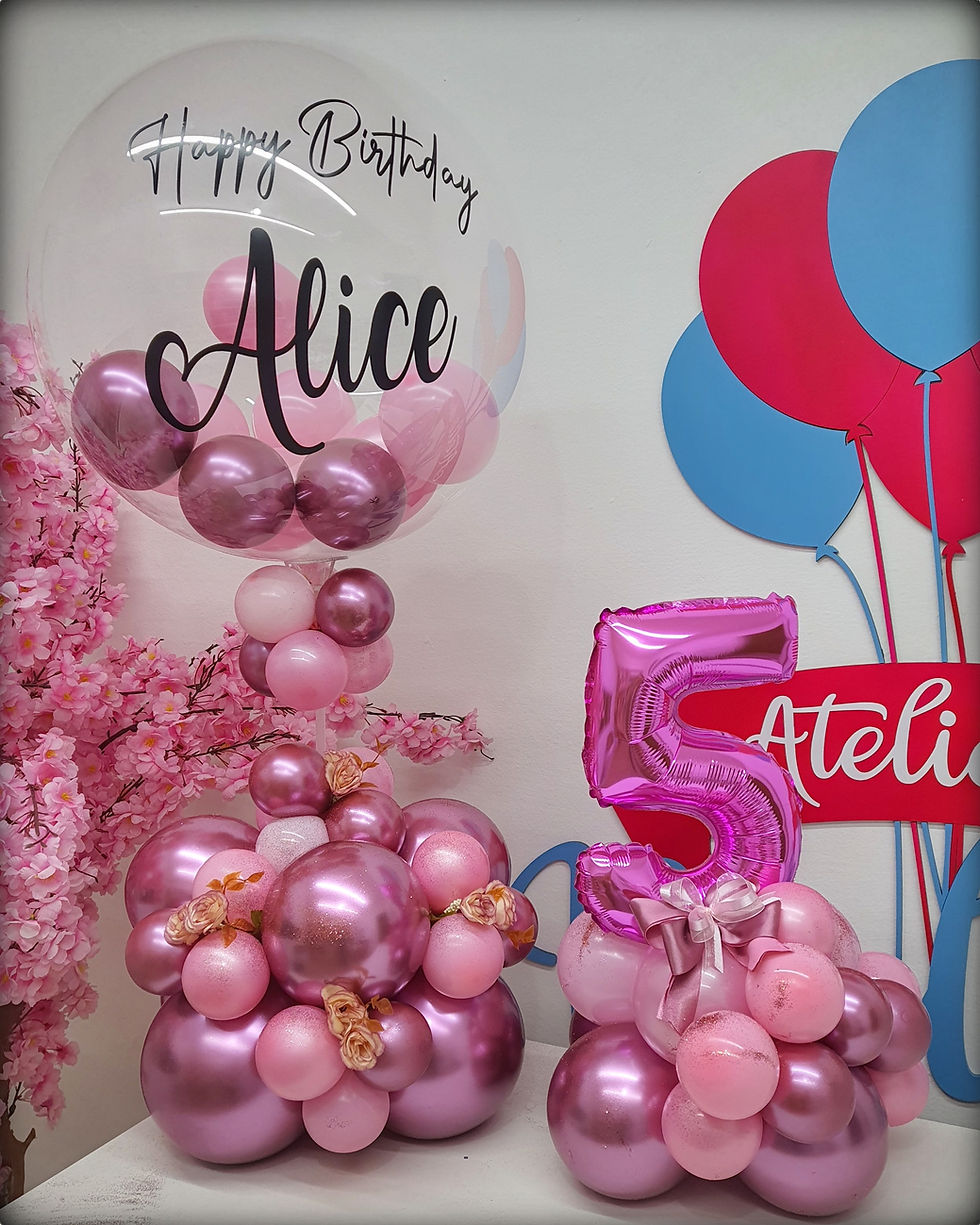 Miniatura: Combo com balões personalizados - Mostrando a idade e uma mensagem. Diversas cores 