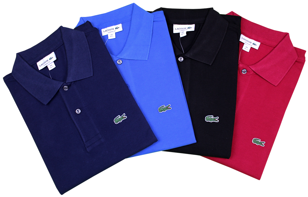 LACOSTE - Polo Shirt "Classic Fit", marine, blau, schwarz und rot (Bordeuax)