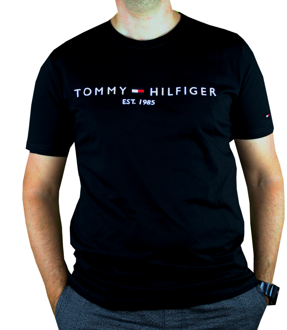 Miniaturbild: Tommy Hilfiger T-Shirt "Großes Logo", schwarz, grau und weiß