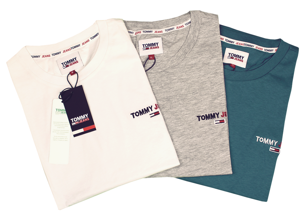 Tommy Hilfiger T-Shirt "kleines Logo", weiß, grau und blau