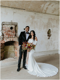 Newport Wedding Dress Shop, Off the shoulder wedding gown, plain wedding dress, boho wedding dress