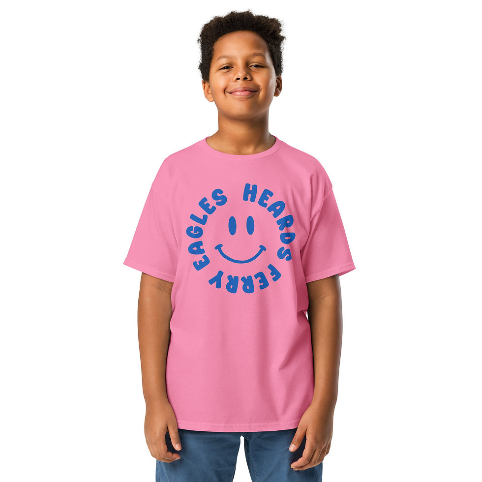 Thumbnail: DROPSHIP ONLY: Feelin' Groovy PINK & NATURAL Youth Classic Tee [Kids XS-XL]