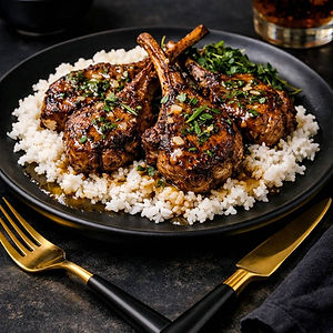 Lamb Chops and Rice
