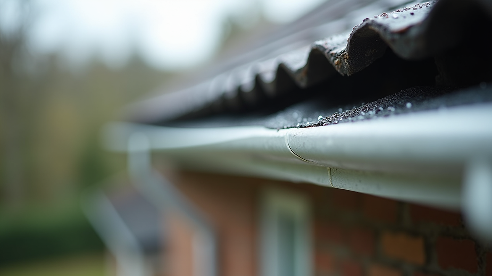 Close-up view of Raindrop gutter guard installed on a house gutter