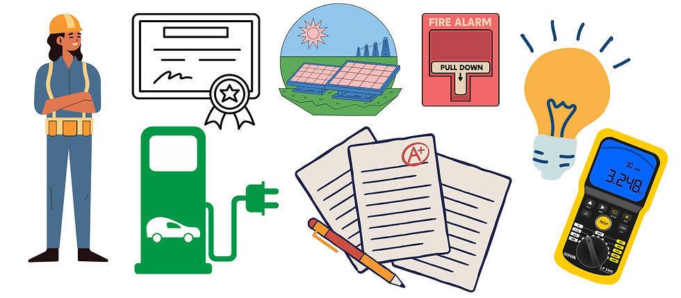 Collage of different electrical symbols