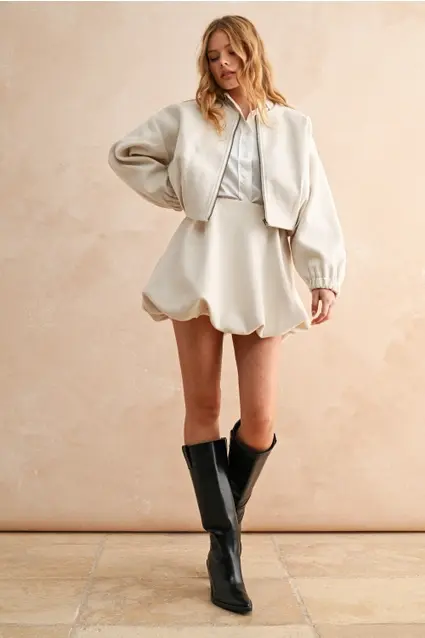 Pleated Balloon Skirt