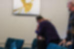 two congregation members hugging