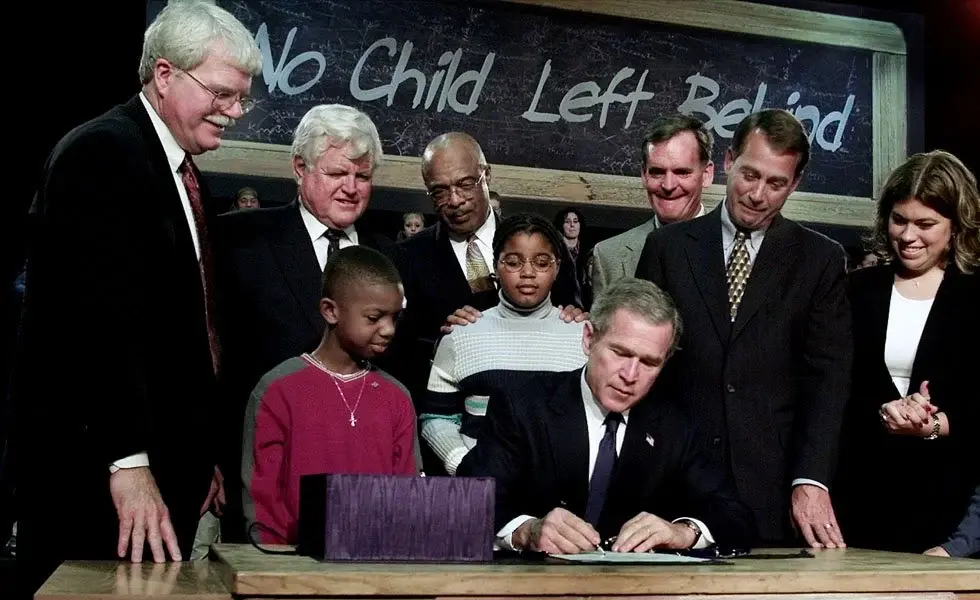 2002 - President George W. Bush signs the "No Child Left Behind" Act