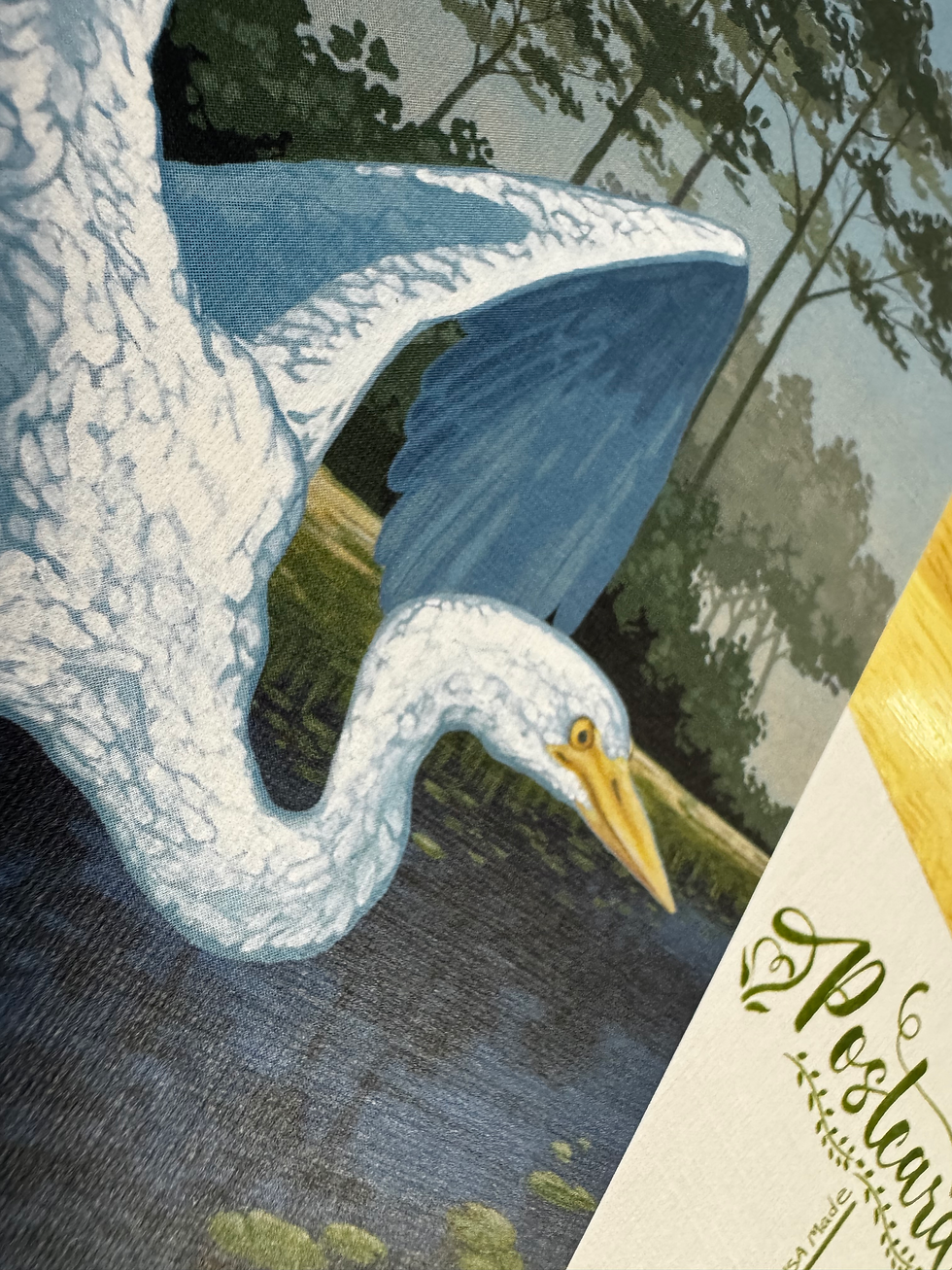 Thumbnail: Blank Postcards - Egret Over Estuary - Linen Textured Paper - 4x6"